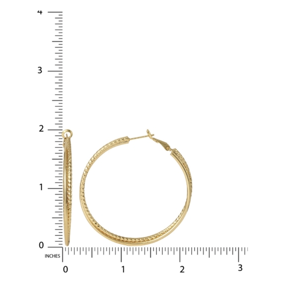 NEW 14K Gold Flash Plated Brass Twisted Hoop Earrings - Picture 3 of 3